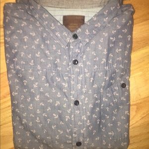 Bershka Slim Fit Shirt with ⚓️ Print